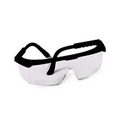 Strobe safety glasses with adjustable temple and clear lenses, Black Frame